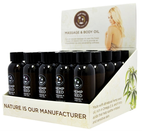 Hemp Massage Oil Assorted 2 Oz. - 25 Piece Display EB-MAS202D