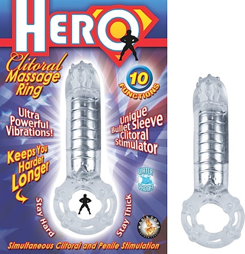 Hero Cockring and Clitoral Massager - Clear NW2374-1