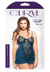 Split Cup Chemise Set - Teal - 3x-4x FL-BP104-3X4X