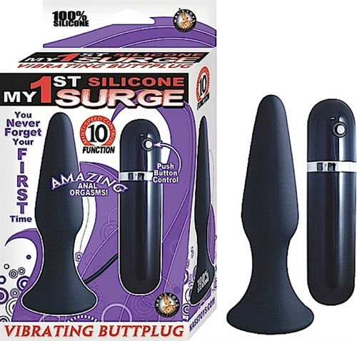 My 1st Silicone Surge Vibrating Buttplug - Black NW2359-2