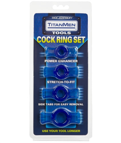 Titanmen Cock Ring Set - Blue DJ3503-06