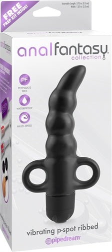 Anal Fantasy Collection Vibrating P-Spot Ribbed - Black PD4636-23