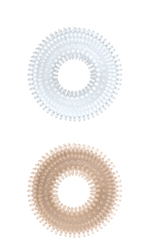 Mack Tuff Ribbed Cock Rings - Clear and Smoke NW2526