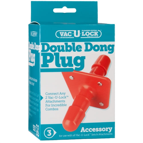 Vac-U-Lock Double Dong Plug - Red DJ1010-04