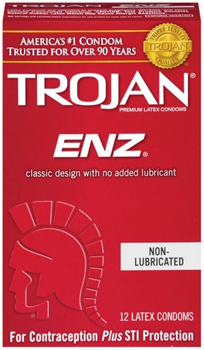 Trojan Enz Non-Lubricated Condoms - 12 Pack Tj90750 TJ90752