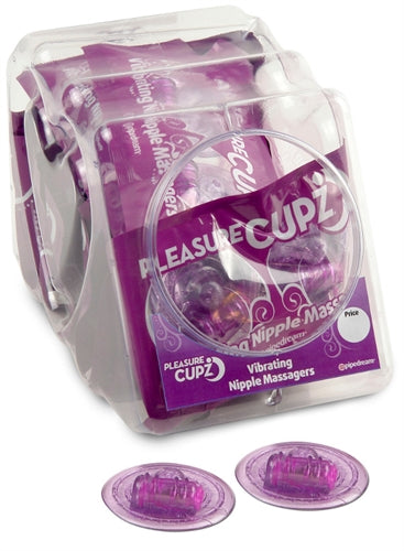 Pleasure Cupz Vibrating Nipple Massagers - 12 Count Display PD2335-99D