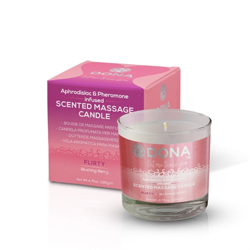 Dona Scented Massage Candle Flirty Aroma - Blushing Berry - 4.75 Oz. JO40556