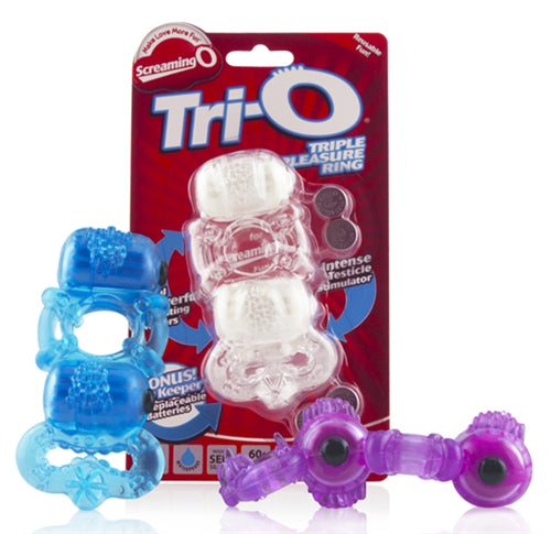 The Tri-O Triple Pleasure Ring - Each - Assorted Colors TRIO110-E