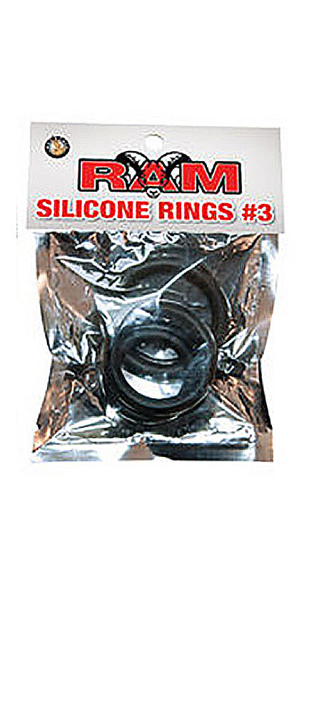 Ram Silicone Rings Black 3 Rings Each NW2591E-BLK