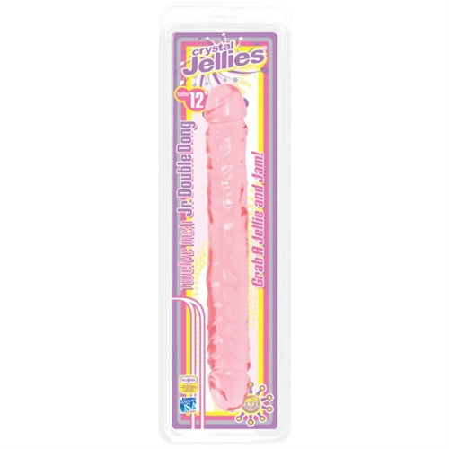 Crystal Jellies Jr. Double Dong 12-Inch - Pink DJ0287-01
