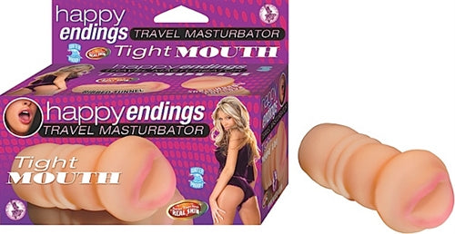 Happy Endings Travel Masturbator Tight Mouth - Flesh NW2379