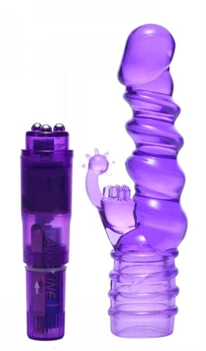 Royal Rocket Ribbed Rabbit Vibe - Purple TV-AE561