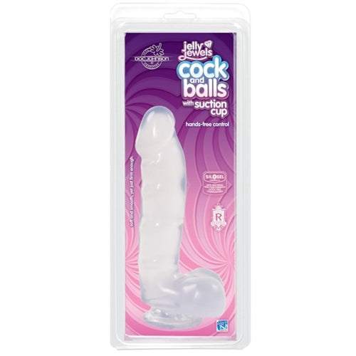 Jelly Jewels - Cock and Balls With Suction Cup - Diamond DJ7013-03