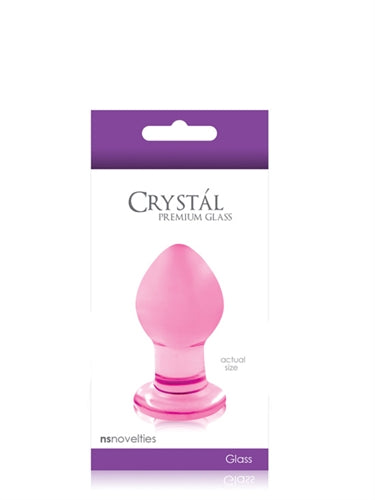 Crystal Premium Glass Plug - Small - Clear Pink NSN0701-14