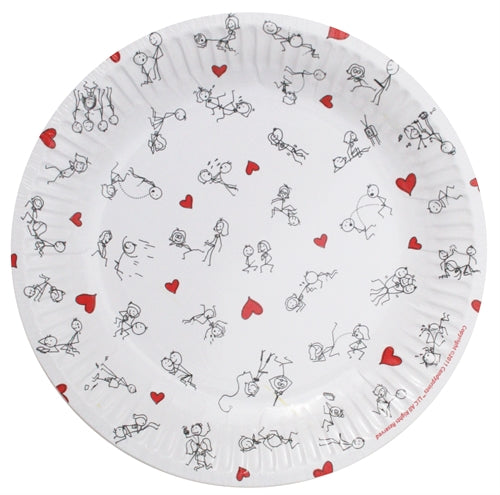 Stick Figure Style 7-Inch Plates - 8 Pack CP-3653