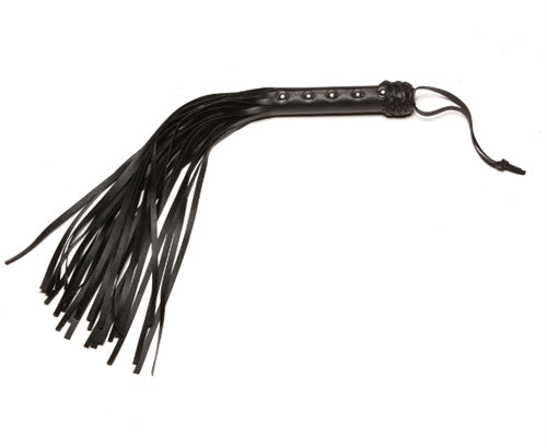 The Disciplinarian Riveted Flogger - Black ALR-2041