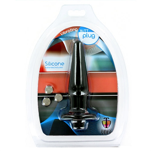 Silicone Vibrating Butt Plug Small - Black TV-VF896S