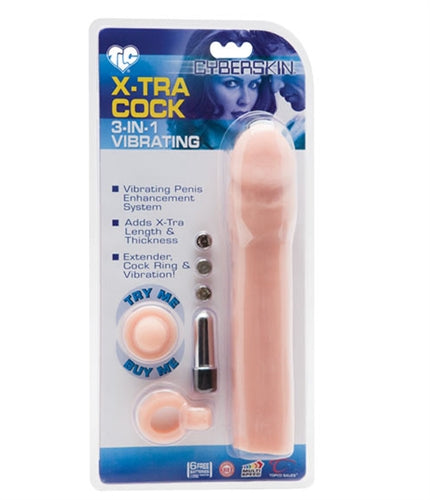 Tlc Cyberskin 3-in-1 Vibrating X-Tra Cock TS1006022