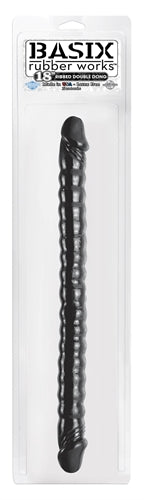 Basix Rubber Works 18in Ribbed Double Dong PD4311-23