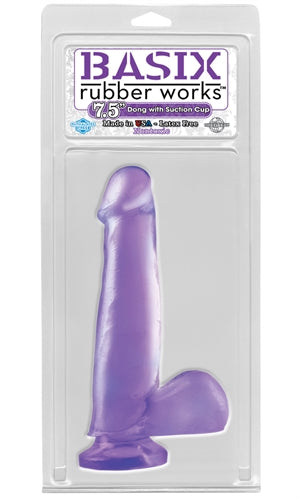 Basix Rubber Works 7.5-Inch Suction Cup Dong - Purple PD4228-12