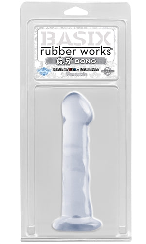 Basix Rubber Works 6.5-Inch Dong With Suction Cup - Clear PD4208-20