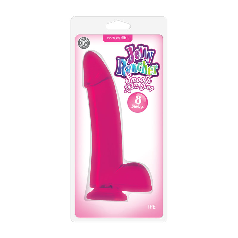Jelly Rancher Smooth Rider Dong - 8 Inches - Pink NSN0455-44