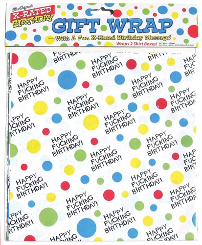 X-Rated Birthday Gift Wrap - 2 Sheets CP-536