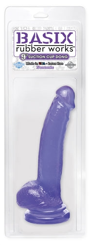 Basix 9in Suction Cup Dong Purple PD4310-12