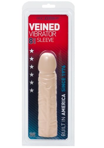Veined Vibrator Sleeve 8-Inch - White DJ0504-00
