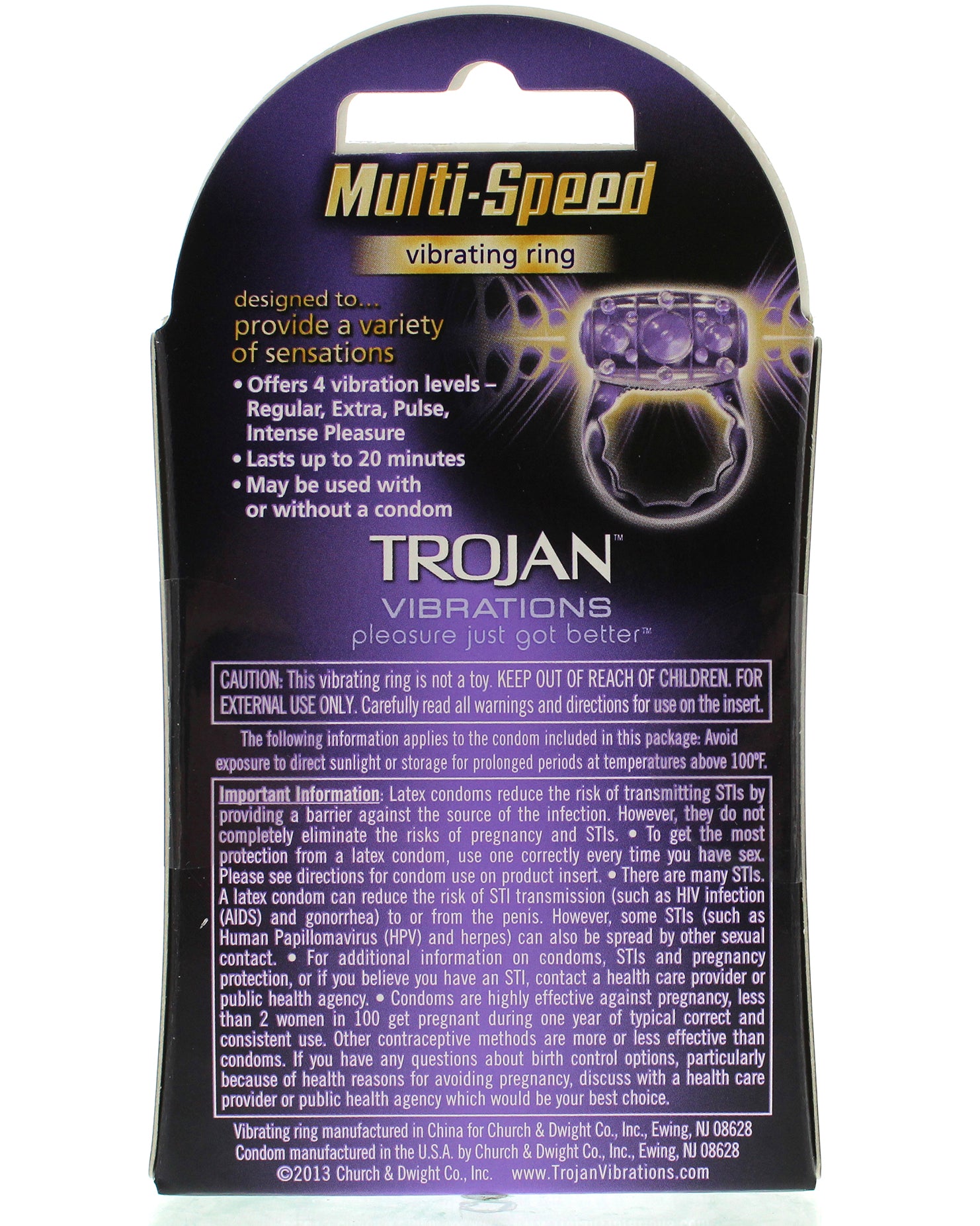Trojan Vibrations Multi-Speed Vibrating Ring TJ90657