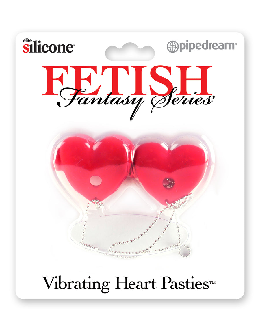 Fetish Fantasy Series Vibrating Heart Pasties - Red PD3885-15