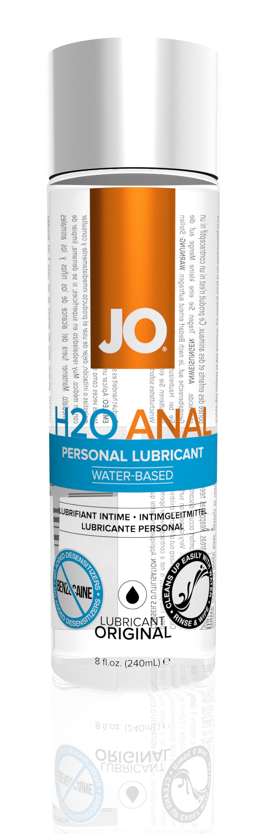 Jo H2O Anal Water-Based Lubricant - 8 Fl. Oz. / 240 ml JO40108