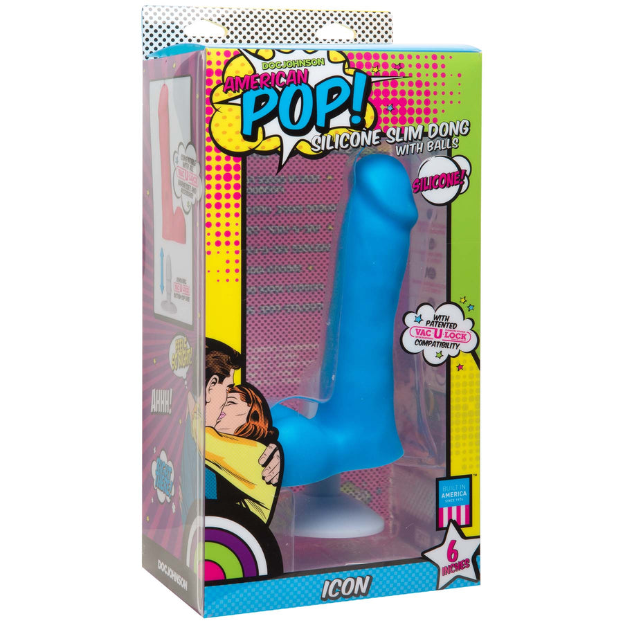 American Pop! - Icon - 6 Slim Dong With Balls -  Blue DJ0501-03-BX