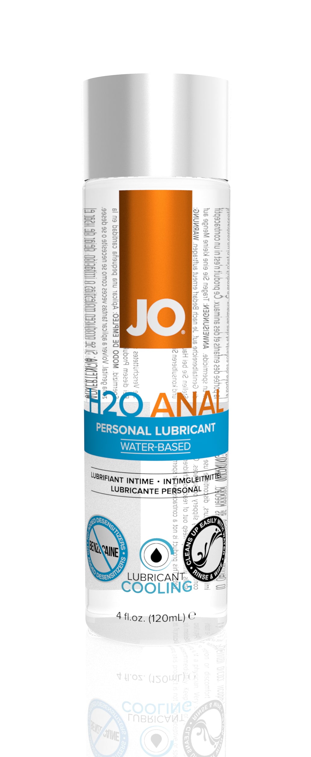 Jo H2O Anal Water-Based Cooling Lubricant - 4 Fl. Oz. / 120 ml JO40211