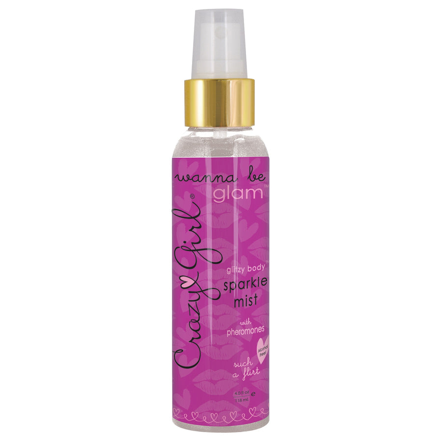 Crazy Girl Wanna Be Glam Glitzy Body Sparkle Mist  With Pheromones - Such a Flirt Silver - 4 Fl. Oz. / 118 ml CE7019-04