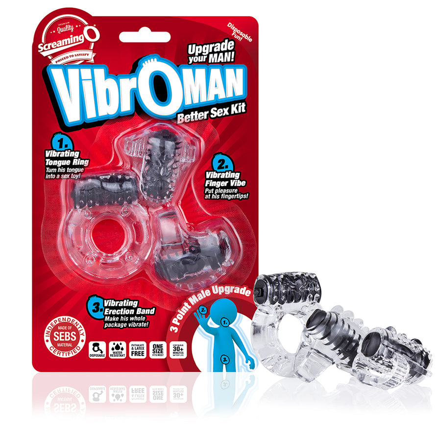 Screaming O Vibro Man - 12 Count Box - Black VIB-BL-110D