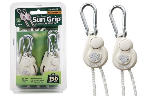 Sun Grip Push Button Light Hanger 1/8 in White -1/Pair