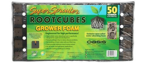 Super Sprouter / Oasis Rootcubes Grower Foam Plugs 50 ct Tray