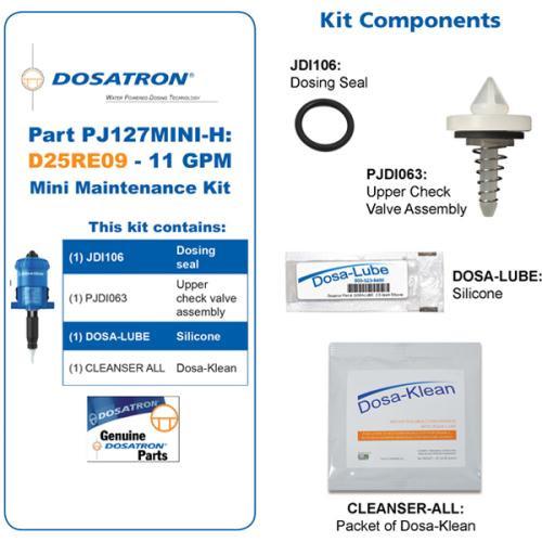 Dosatron Mini Seal Kit for Water Powered Doser 11 GPM 1:1000 to 1:112