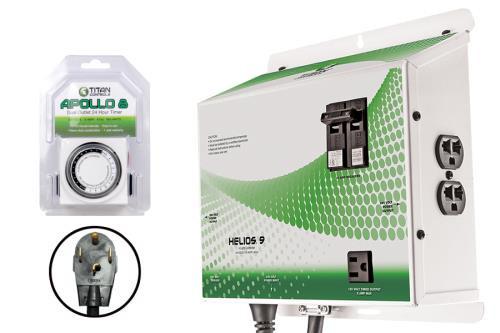 Titan Controls Helios 9 - Pre-Wired 4 Light 240 Volt Controller w/ Trigger Cord & Timer