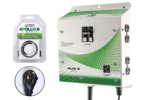 Titan Controls Helios 10 - Pre-Wired 8 Light 240 Volt Controller w/ Trigger Cord & Timer