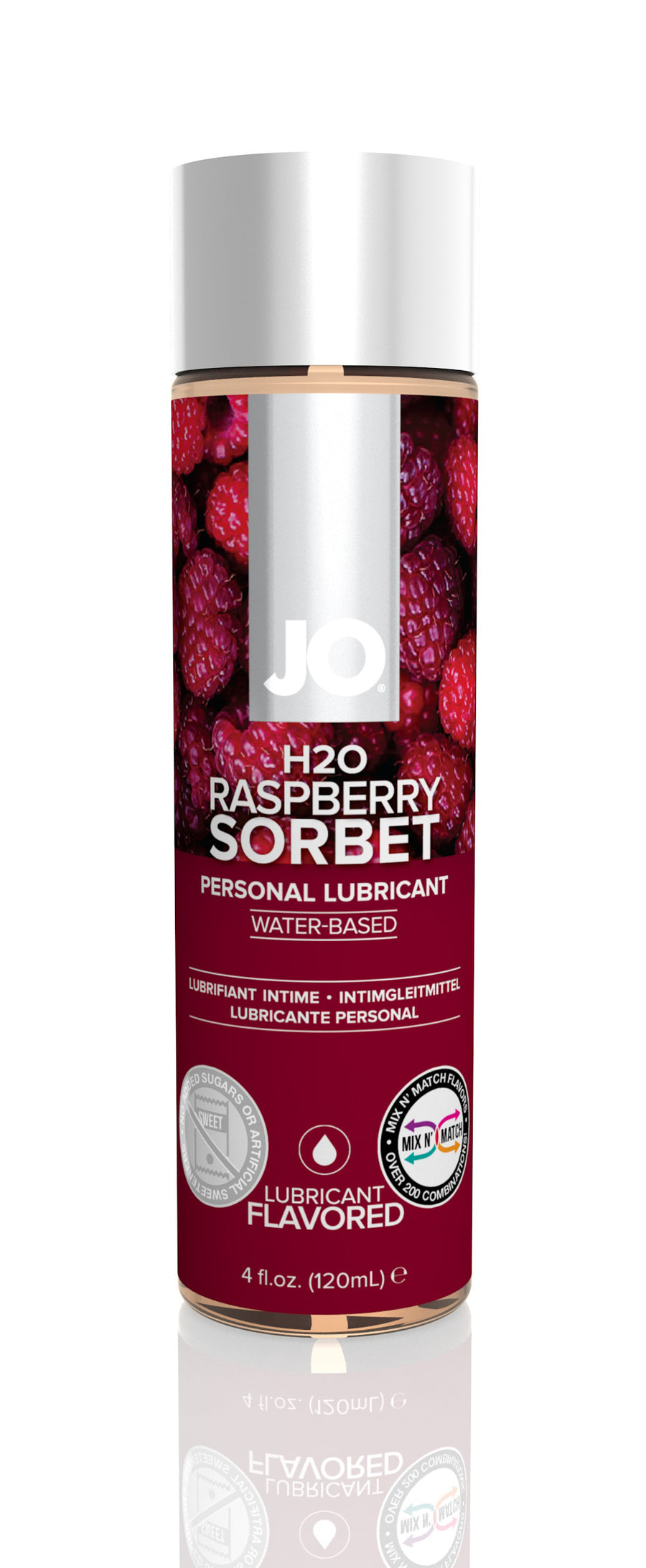 Jo H2O Flavored Lubricant - Raspberry Sorbet - 4 Fl. Oz. / 120 ml JO40117E