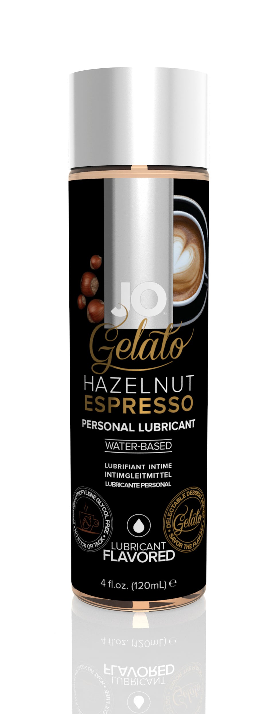 Jo Gelato Hazelnut Espresso Water-Based Flavored Lubricant - 4 Fl. Oz. / 120 ml JO44021