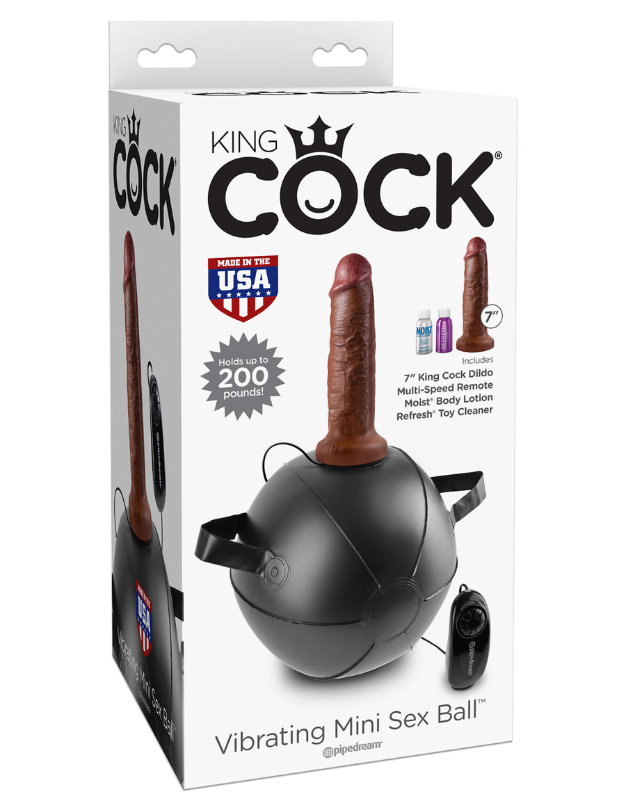 King Cock Vibrating Mini Sex Ball With 7 Dildo -  Brown PD5685-29