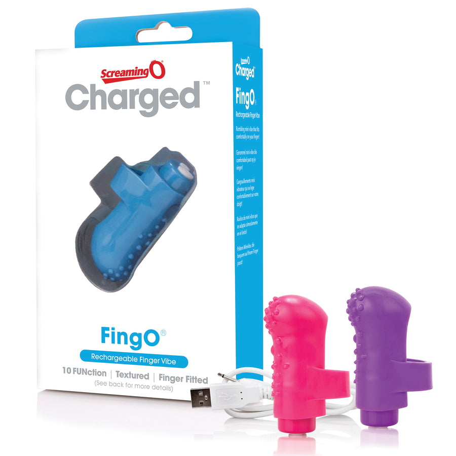 Charged Fingo Rechargeable Finger Vibe - Assorted - 6 Count Box AFNG-110D