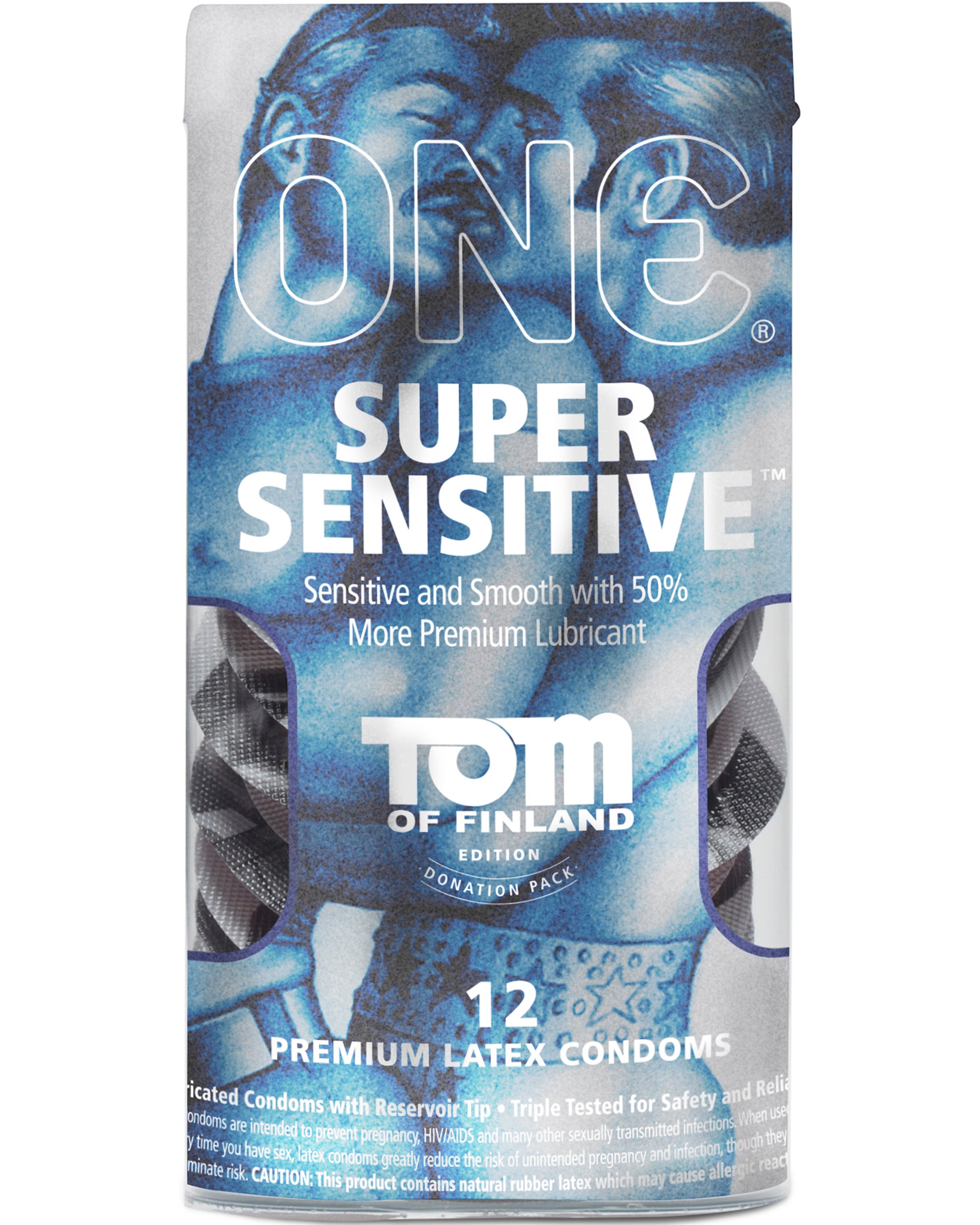 One - Tom of Finland - Super Sensitive Lubricated Condoms - 12 Pack PM111502C